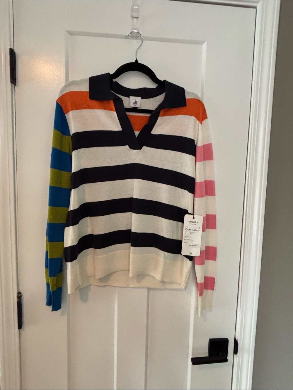 Striped Rugby Pullover Sweater - Multicolor. 6836